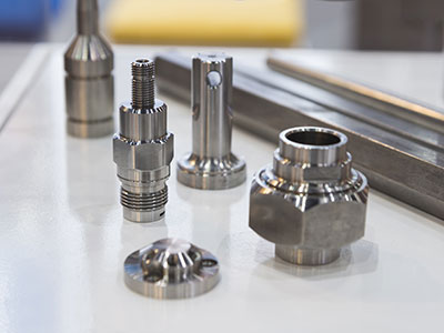 A group of passivated stainless steel parts.